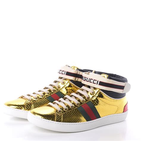 gucci sneakers snake woman|gucci ace metallic snakeskin sneakers.